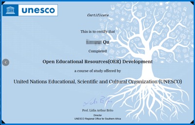 UNESCO OER认证